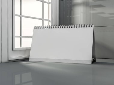 Resepsiyon boş takvim modern iç. 3D render