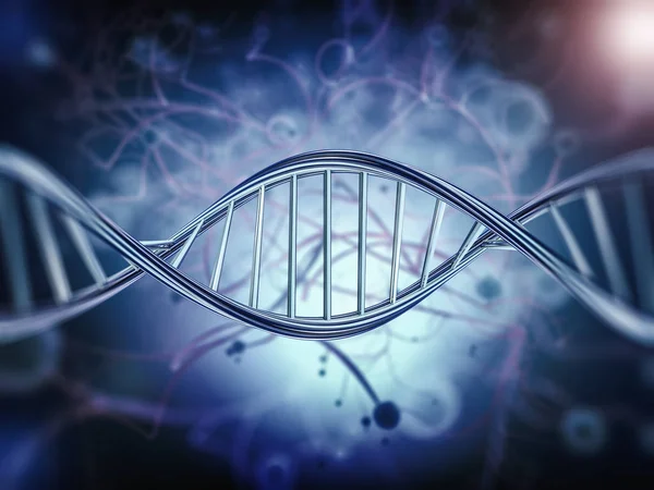 DNA molecule research concept. 3D rendering — Stock Photo, Image