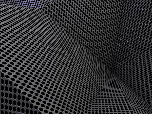 Concepto de fondo oscuro punteado abstracto de carbono. Renderizado 3D —  Fotos de Stock