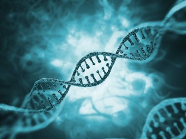 DNA molekülü araştırma kavramı. 3D render