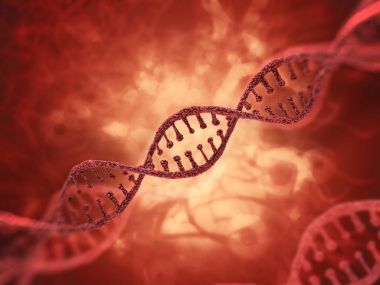 DNA molekülü araştırma kavramı. 3D render