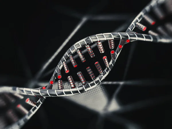 Αφηρημένη επιστήμη φόντο με σκέλη Dna. 3D rendering — Φωτογραφία Αρχείου