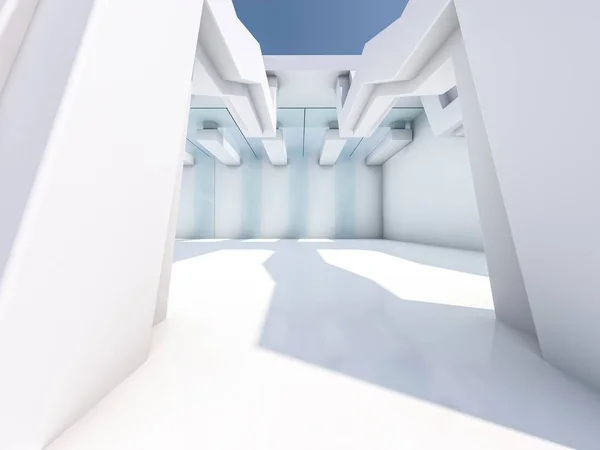 Empty white interior. 3D rendering — Stock Photo, Image