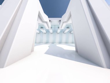 Boş beyaz iç. 3D render