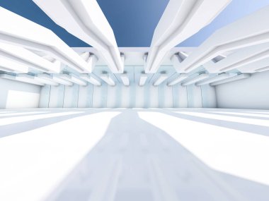 Boş beyaz iç. 3D render
