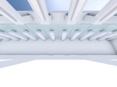 Boş beyaz iç. 3D render