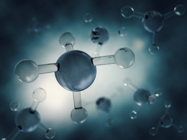 Metan molekül görüntü. 3D render