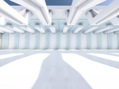 Boş beyaz iç. 3D render