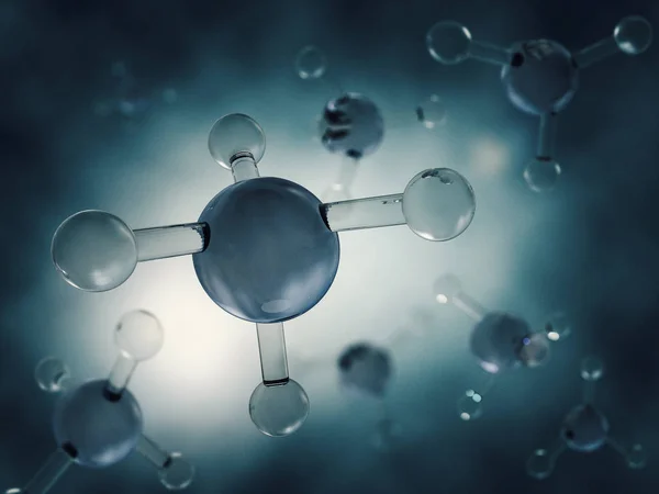 메탄 분자 이미지입니다. 3 차원 렌더링 — 스톡 사진