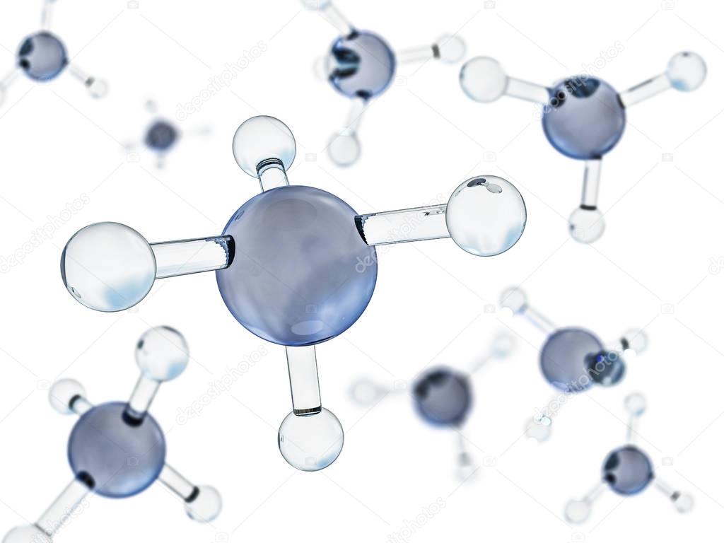 Methane Molecule Image. 3D rendering