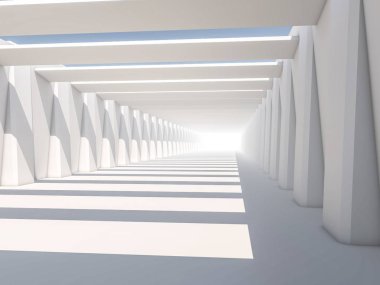 Modern mimari arka plan, beyaz açık alan boş 