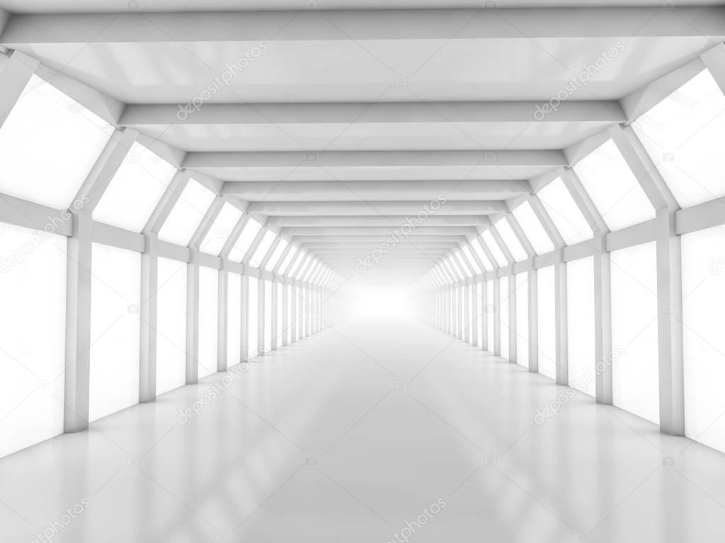 Abstract modern architecture background, empty white open space 