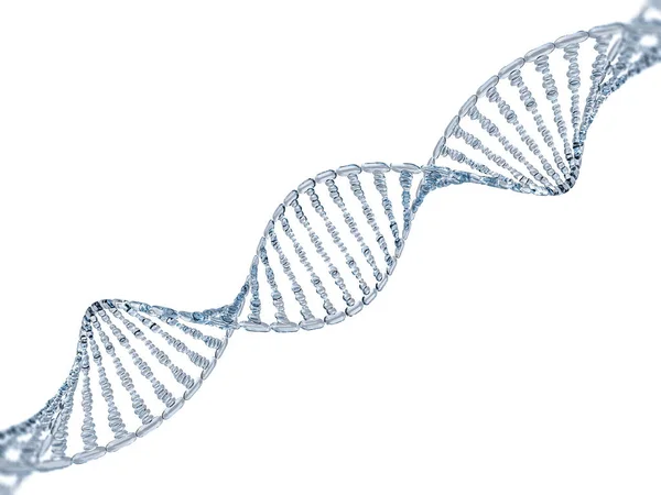 Modelo de ADN de vidrio. Renderizado 3D — Foto de Stock