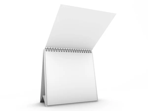 Biurko obraz kalendarz na białym tle makieta. renderowania 3D — Zdjęcie stockowe