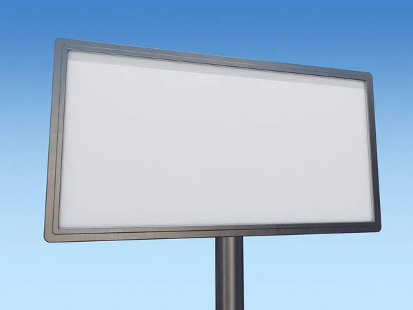 Порожня біла розкладка рекламного щита. 3D візуалізація — стокове фото