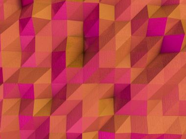 Çok renkli geometrik üçgen düşük Poli zemin yeminler. 3D re