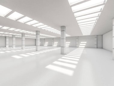 Modern mimari arka plan, beyaz açık alan boş 