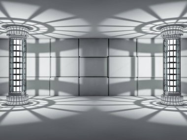 Modern mimari arka plan, beyaz açık alan boş 