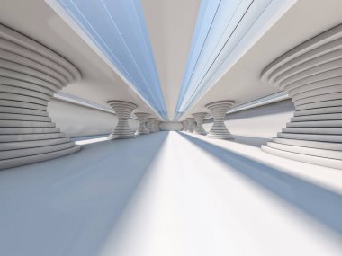 Modern mimari arka plan, beyaz açık alan boş 