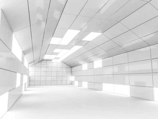 Απλό άδειο δωμάτιο εσωτερικό με λαμπτήρες. 3D απόδοση — Φωτογραφία Αρχείου