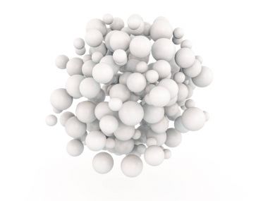 Yansıtıcı yüzeyi ile soyut küreler. 3D render