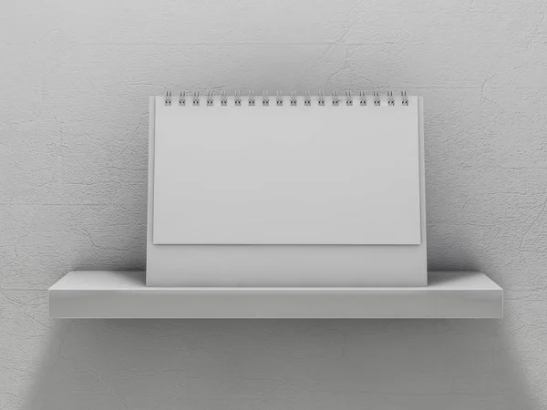 Calendario en blanco en el estante. Renderizado 3D —  Fotos de Stock