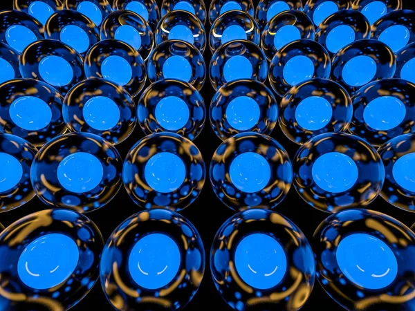 Fondo abstracto de bolas luminosas de vidrio. Renderizado 3D — Foto de Stock