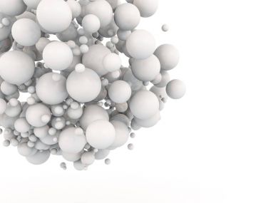 Yansıtıcı yüzeyi ile soyut küreler. 3D render