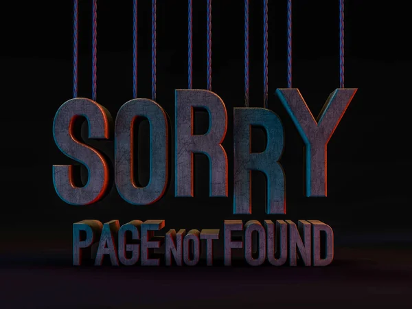 Error 404. Page not found. 3D rendering