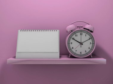 Boş Takvim rafta. 3D render