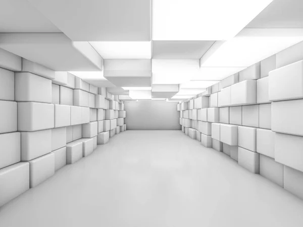Простой пустой интерьер комнаты с лампами. 3D рендеринг — стоковое фото