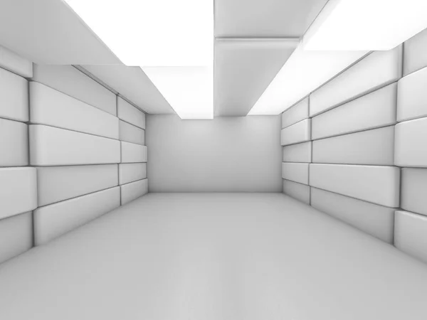 Intérieur simple chambre vide avec des lampes. rendu 3D — Photo