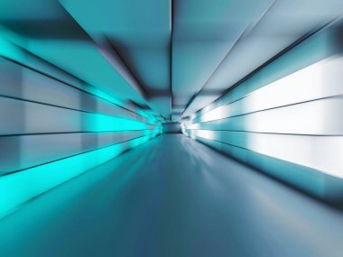 İçinde lambalar olan basit boş bir oda. 3B görüntüleme