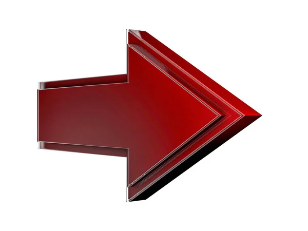 Röd pil ikonen tecken. 3D-rendering — Stockfoto