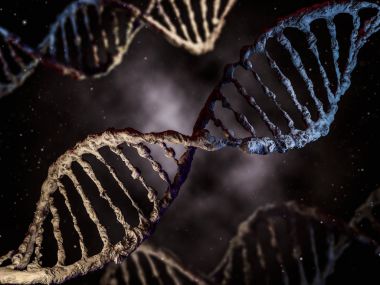 Dijital illüstrasyon bir Dna modeli. 3D render