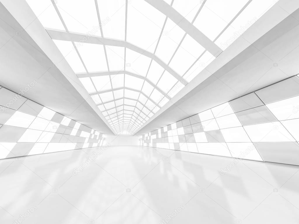 Abstract modern architecture background, empty white open space 