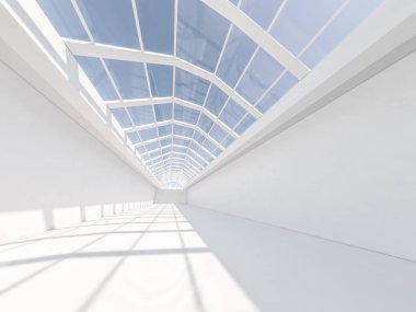 Modern mimari arka plan, beyaz açık alan boş 