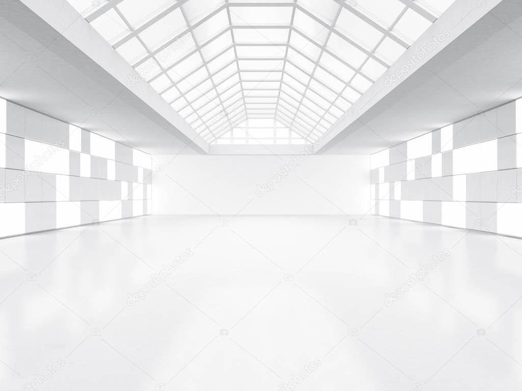 Abstract modern architecture background, empty white open space 
