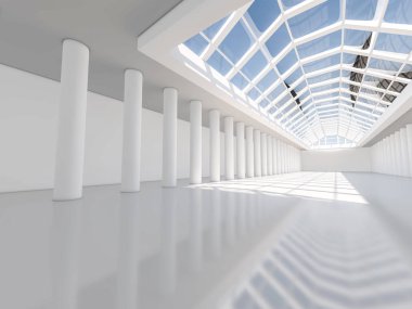 Modern mimari arka plan, beyaz açık alan boş 