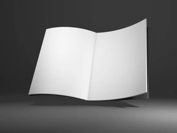 Dergi, kitap, broşür veya broşür mockup. 3D render — Stok fotoğraf
