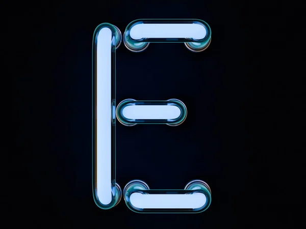 Neon trubice dopis na černém pozadí. 3D vykreslování — Stock fotografie