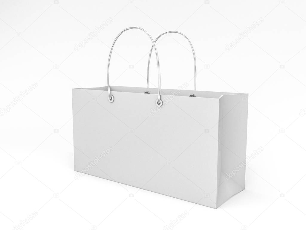 Empty Shopping Bag for advertising and branding. 3D rendering