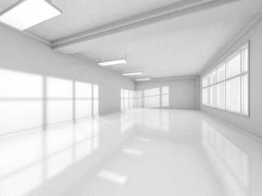 Modern mimari arka plan, beyaz açık alan boş 