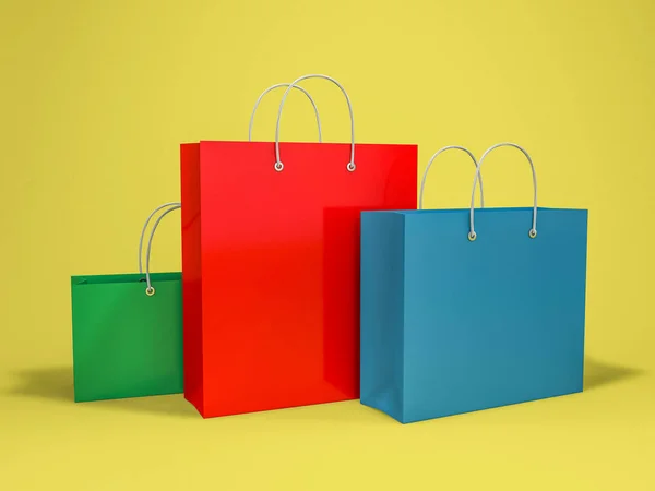 Empty Shopping Bag for advertising and branding. 3D rendering — Stock Photo, Image