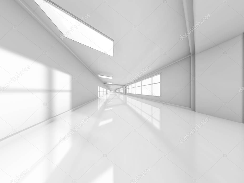 Abstract modern architecture background, empty white open space 