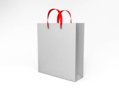 Boş alışveriş çantası için reklam ve marka. 3D render