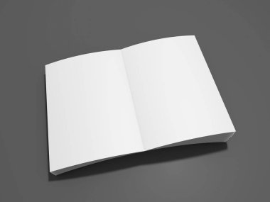 Boş dergi mockup gri. 3D render