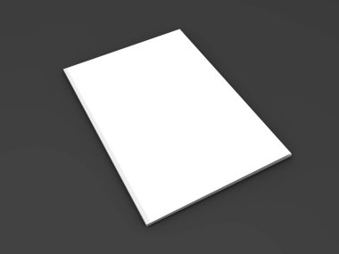 Boş dergi mockup gri. 3D render