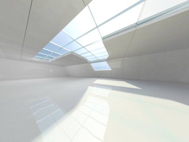 Modern mimari arka plan, beyaz açık alan boş 