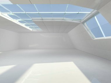 Modern mimari arka plan, beyaz açık alan boş 